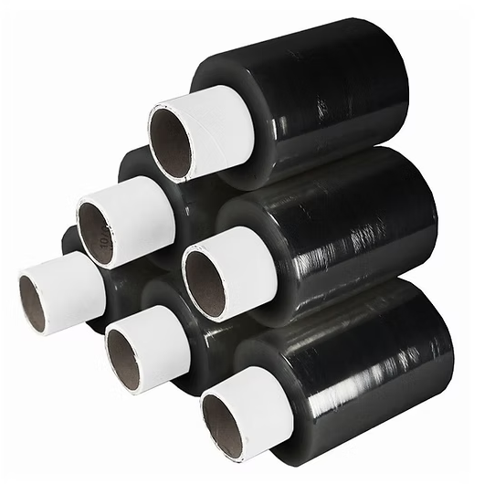 2 x Black Handy Pallet Wrap Mini Stretch Shrink Cling Film 100mm x 150m 17mu